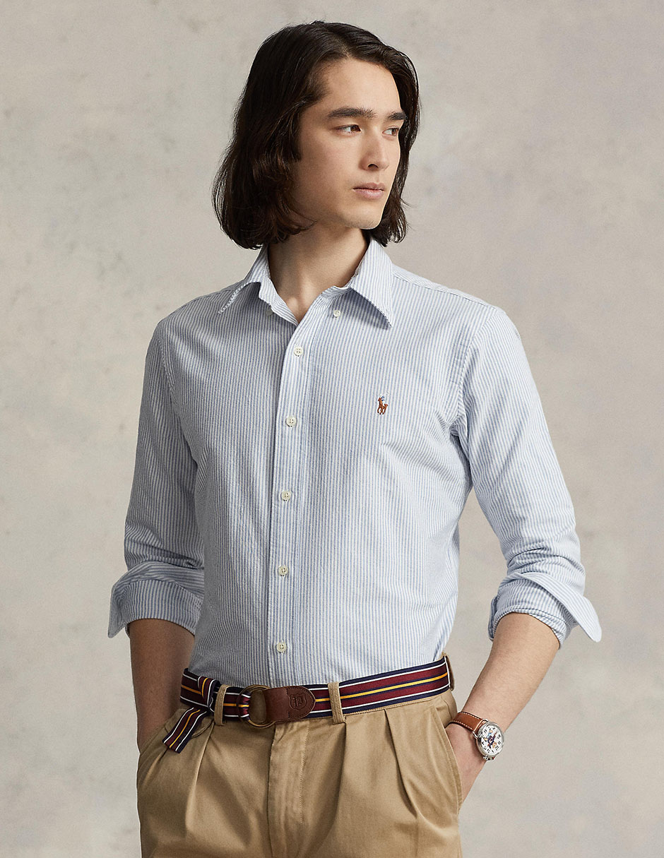Camisa casual de algodón manga larga para hombre