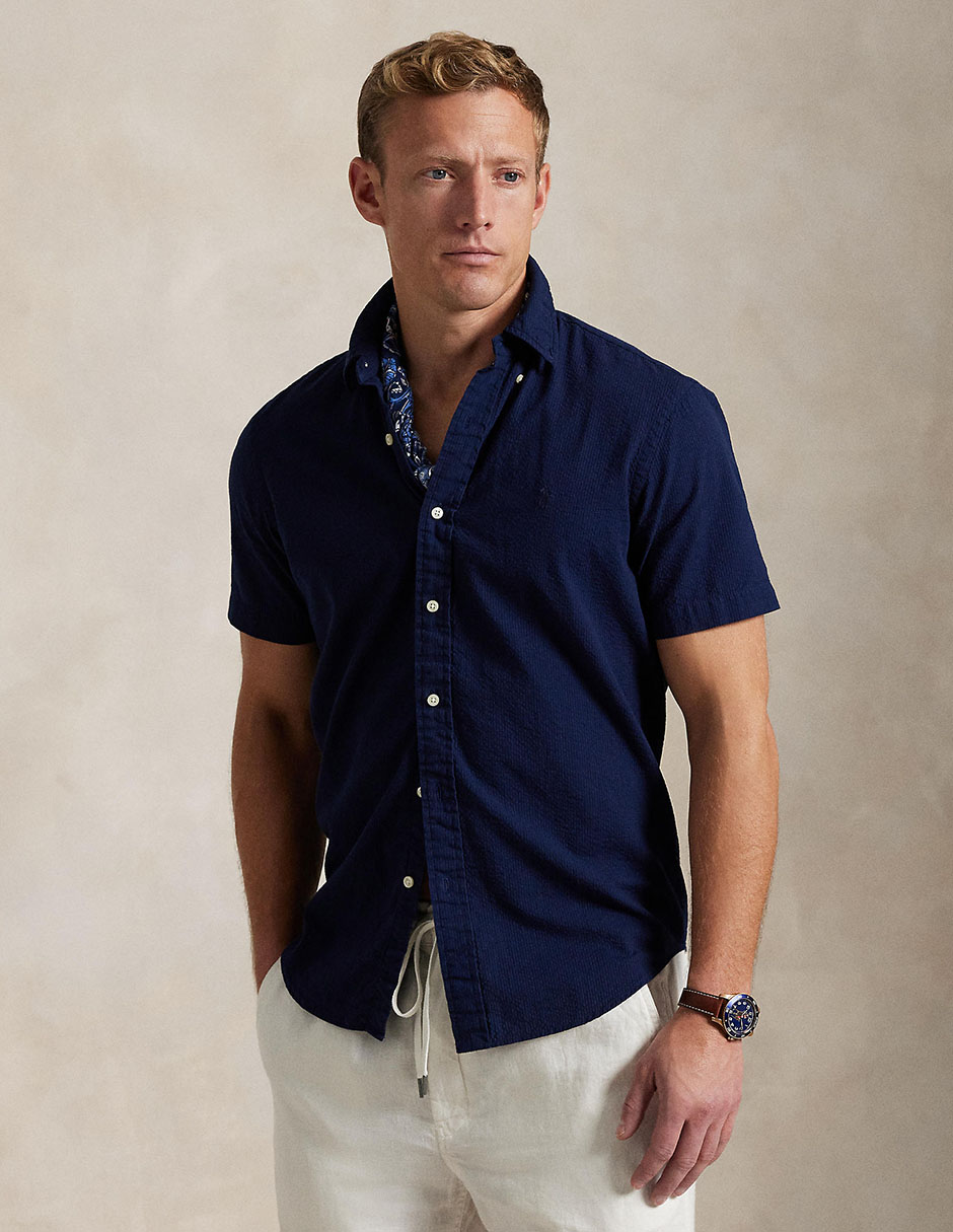 Camisa casual Polo Ralph Lauren de algodón manga corta para hombre