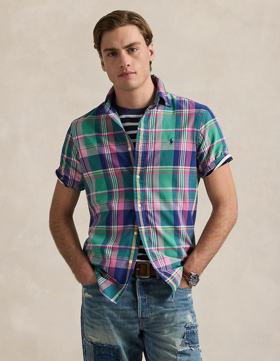 Camisa casual Polo Ralph Lauren de algodón manga corta para hombre Camisa casual Polo Ralph Lauren de algodón manga corta para hombre
