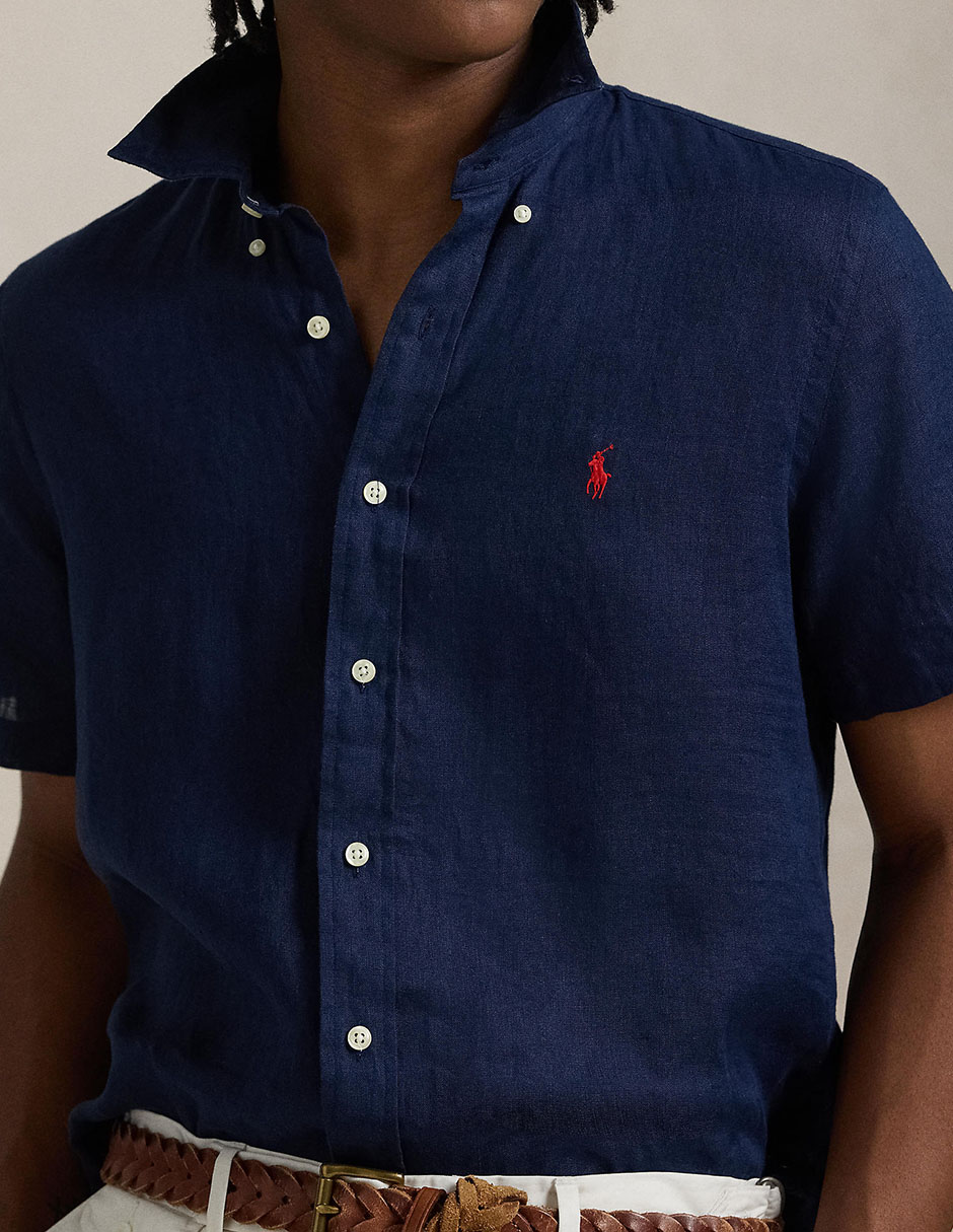 Camisa casual de algodón manga corta para hombre 4