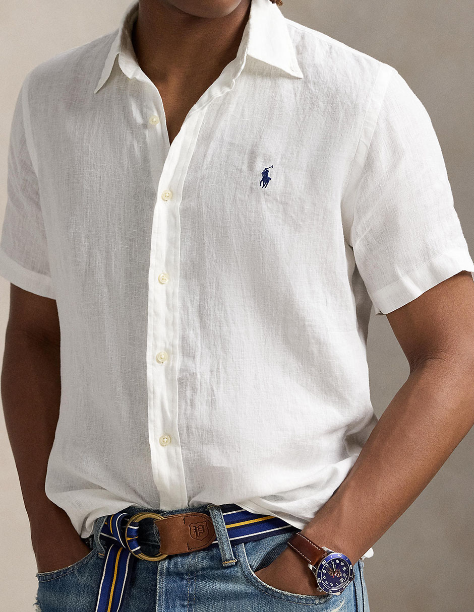 Camisa casual de algodón manga corta para hombre 4