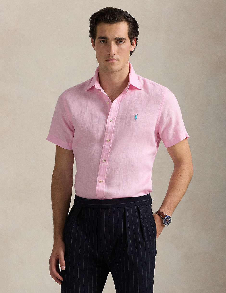 Camisa Ralph Lauren Hombre Rosa Camisa De Lino Slim Fit Polo Ralph Lauren  De Hombre De, image size:940x1215