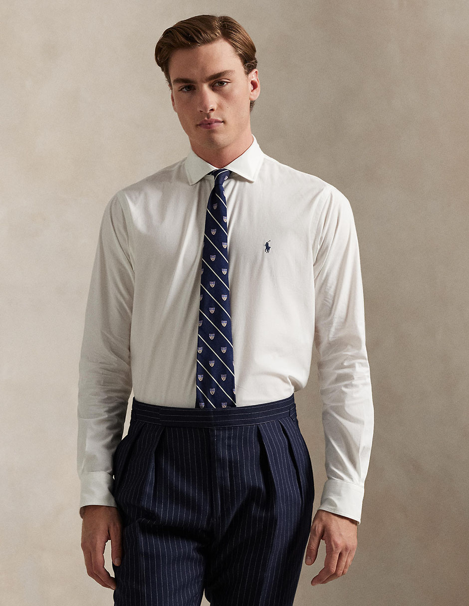 black long sleeve polo with necktie