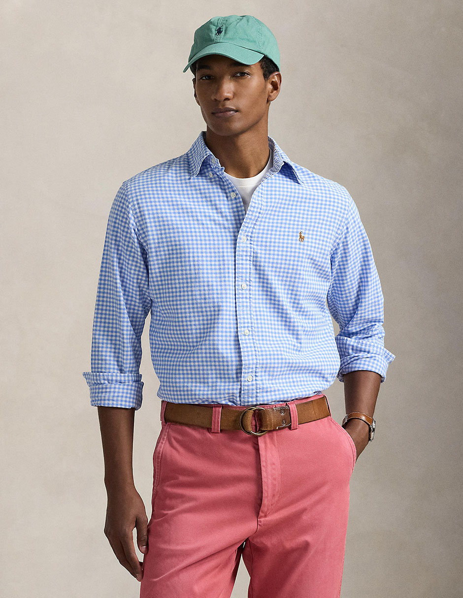 Camisa casual de algodón manga larga para hombre