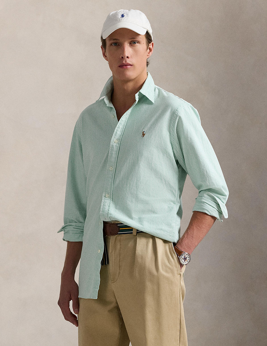 Camisa casual Polo Ralph Lauren de algodón manga larga para hombre
