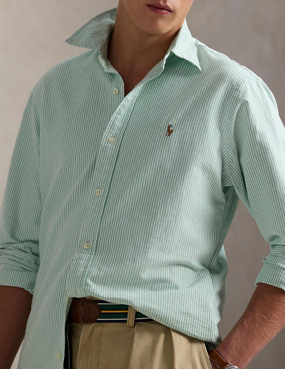 Camisa casual Polo Ralph Lauren de algodón manga larga para hombre 4