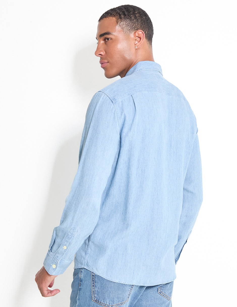 Camisa casual de algodón manga larga para hombre 2