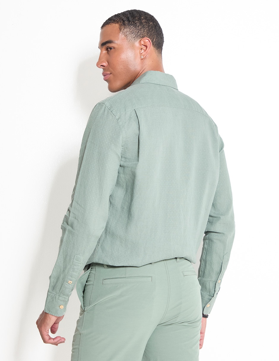 Camisa casual de algodón manga larga para hombre 2