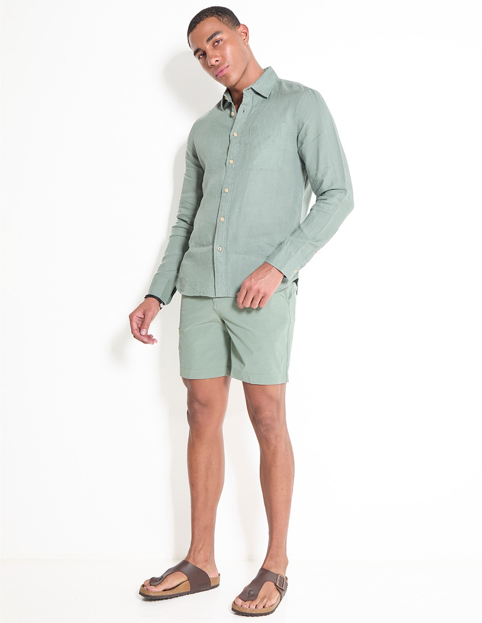 Camisa casual de algodón manga larga para hombre 3