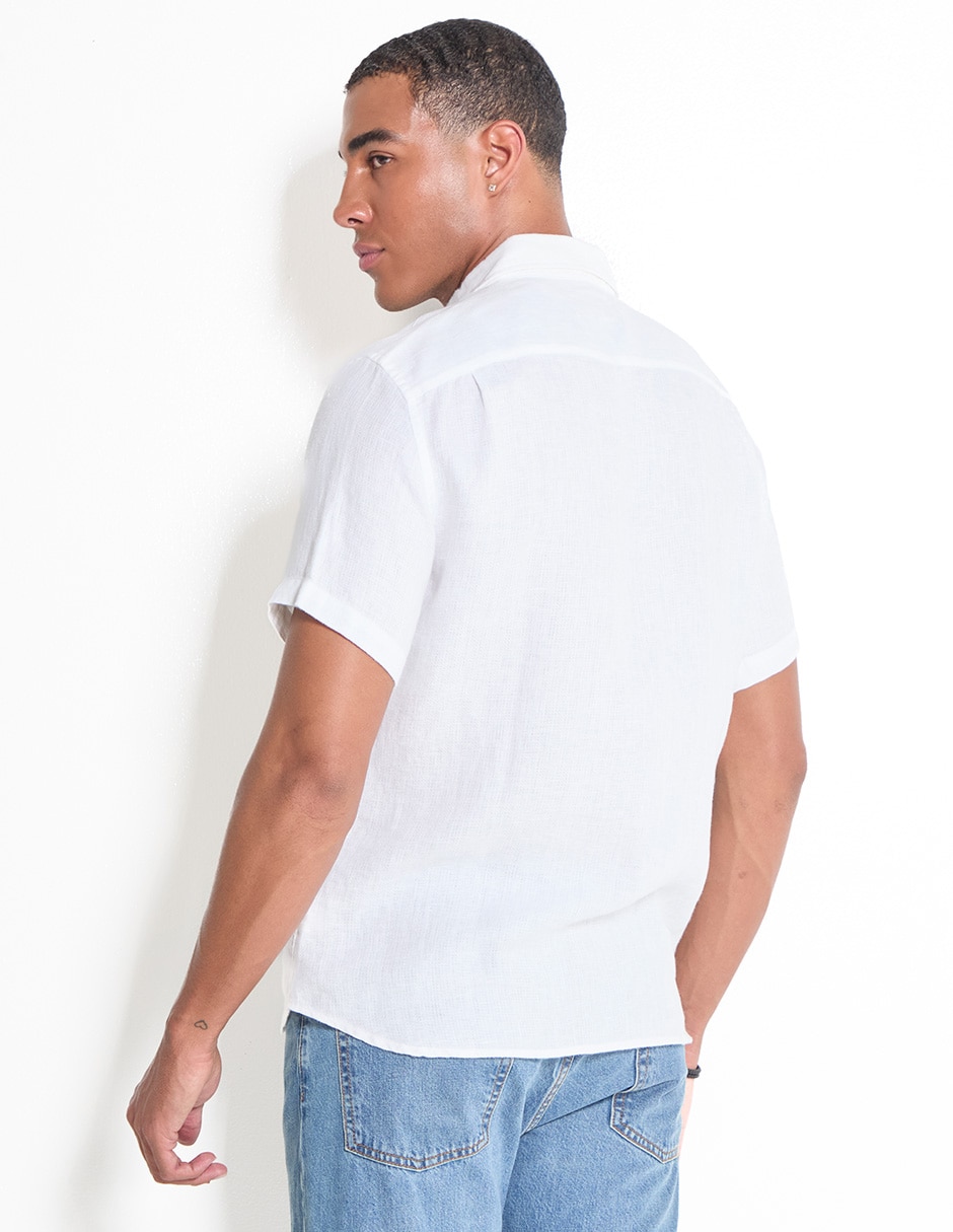 Camisa Casual Faherty De Algodón Manga Corta Para Hombre