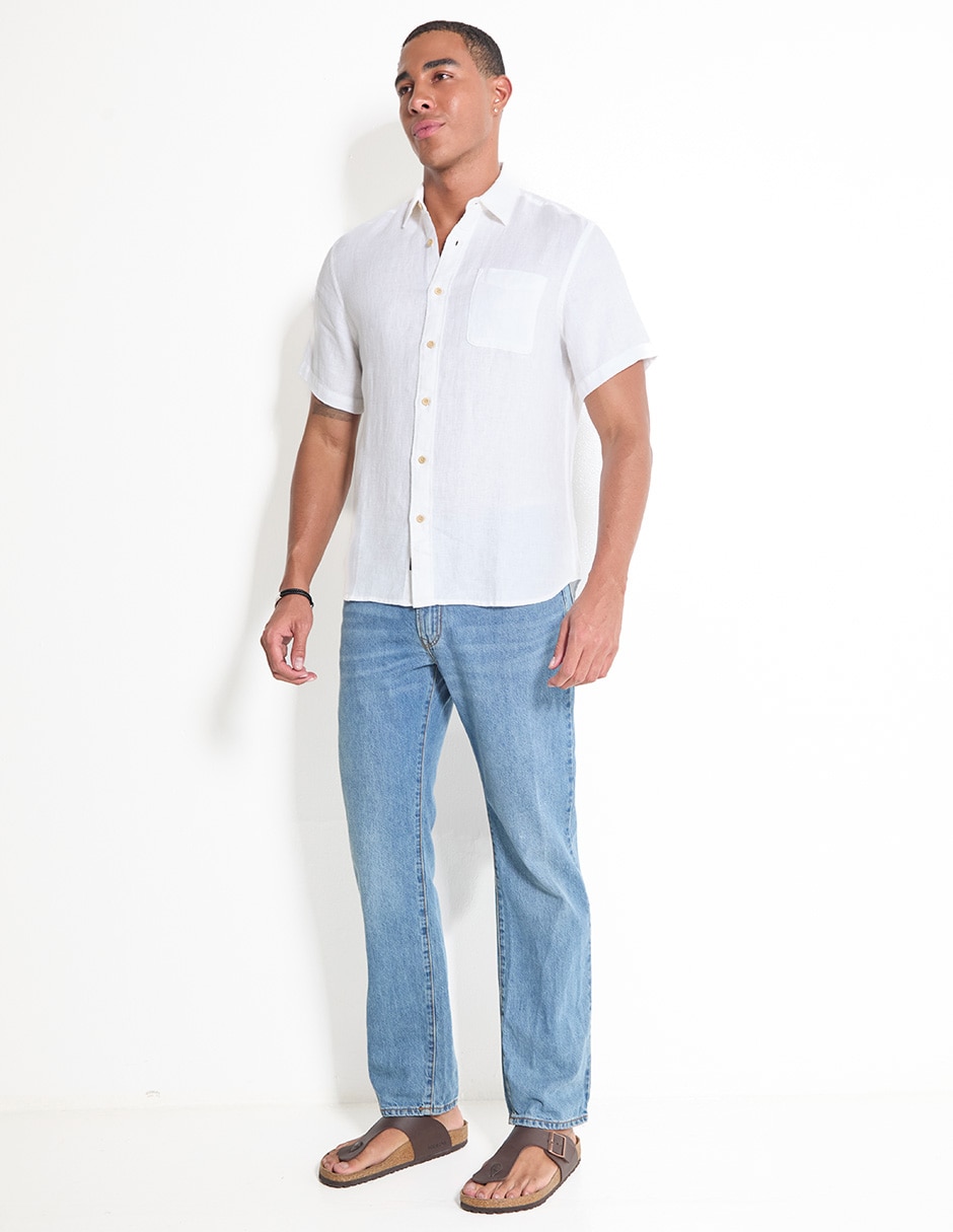 Camisa Casual Faherty De Algodón Manga Corta Para Hombre