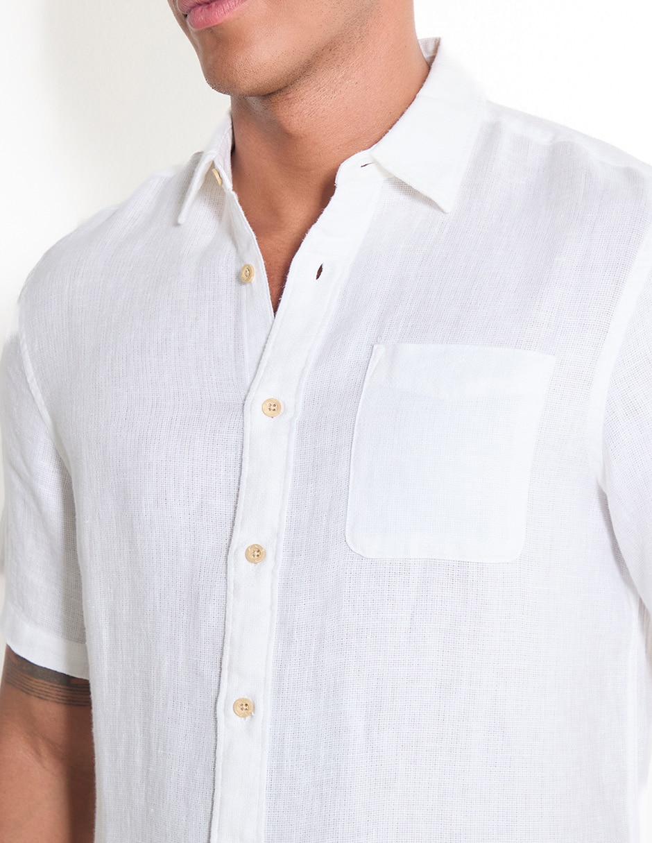 Camisa Casual Faherty De Algodón Manga Corta Para Hombre