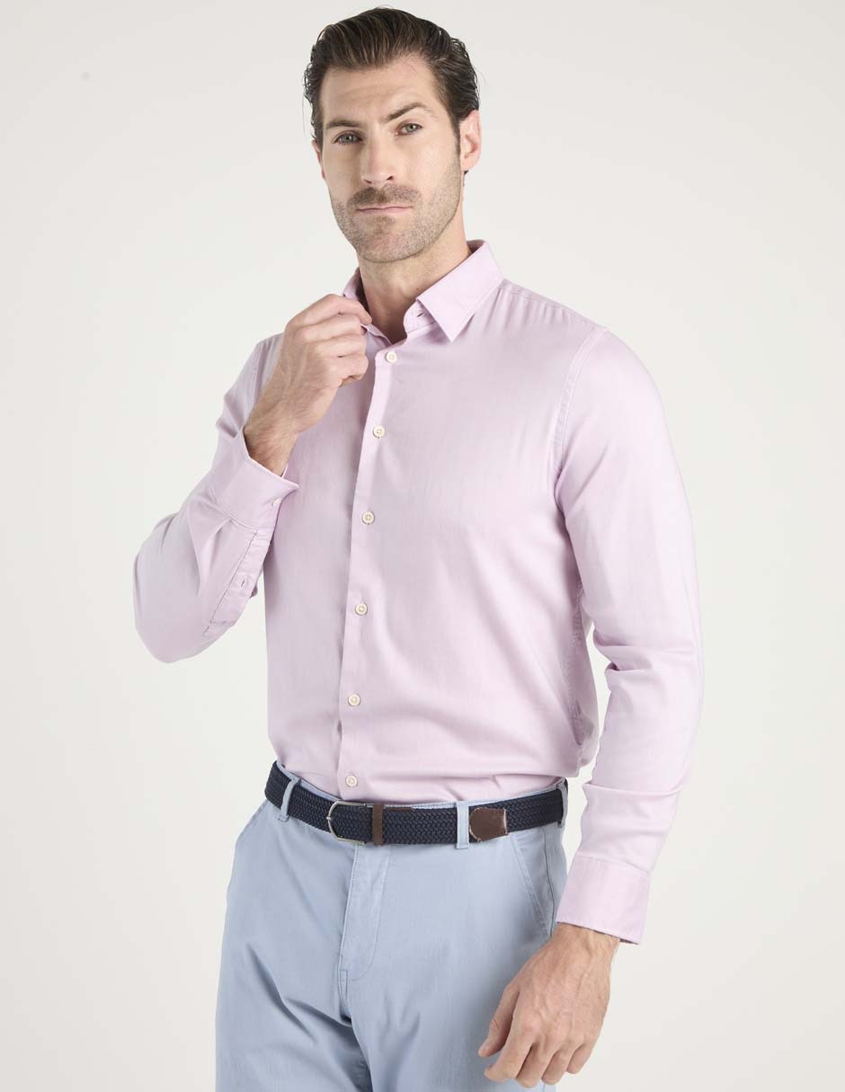 Camisa casual de algodón manga larga para hombre