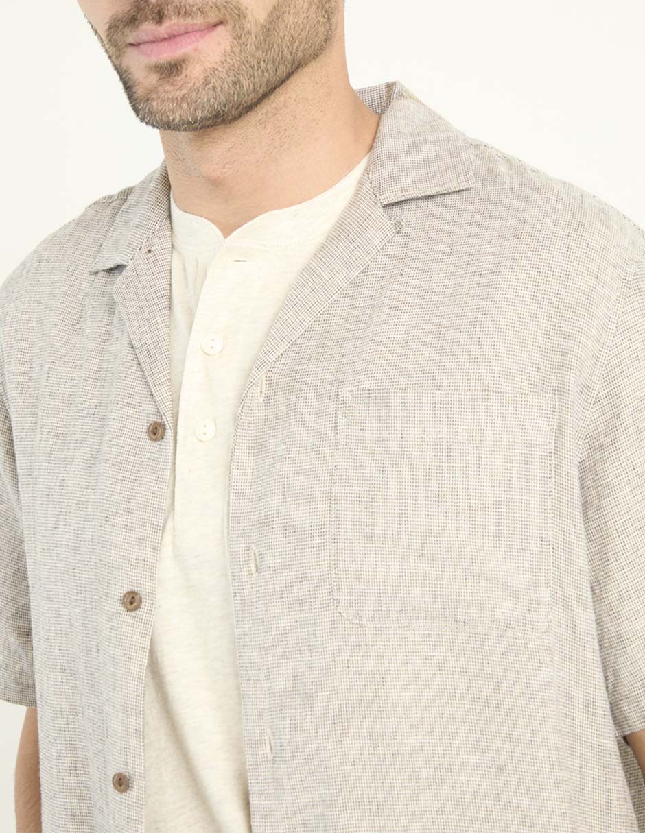 Camisa casual de algodón manga corta para hombre 4