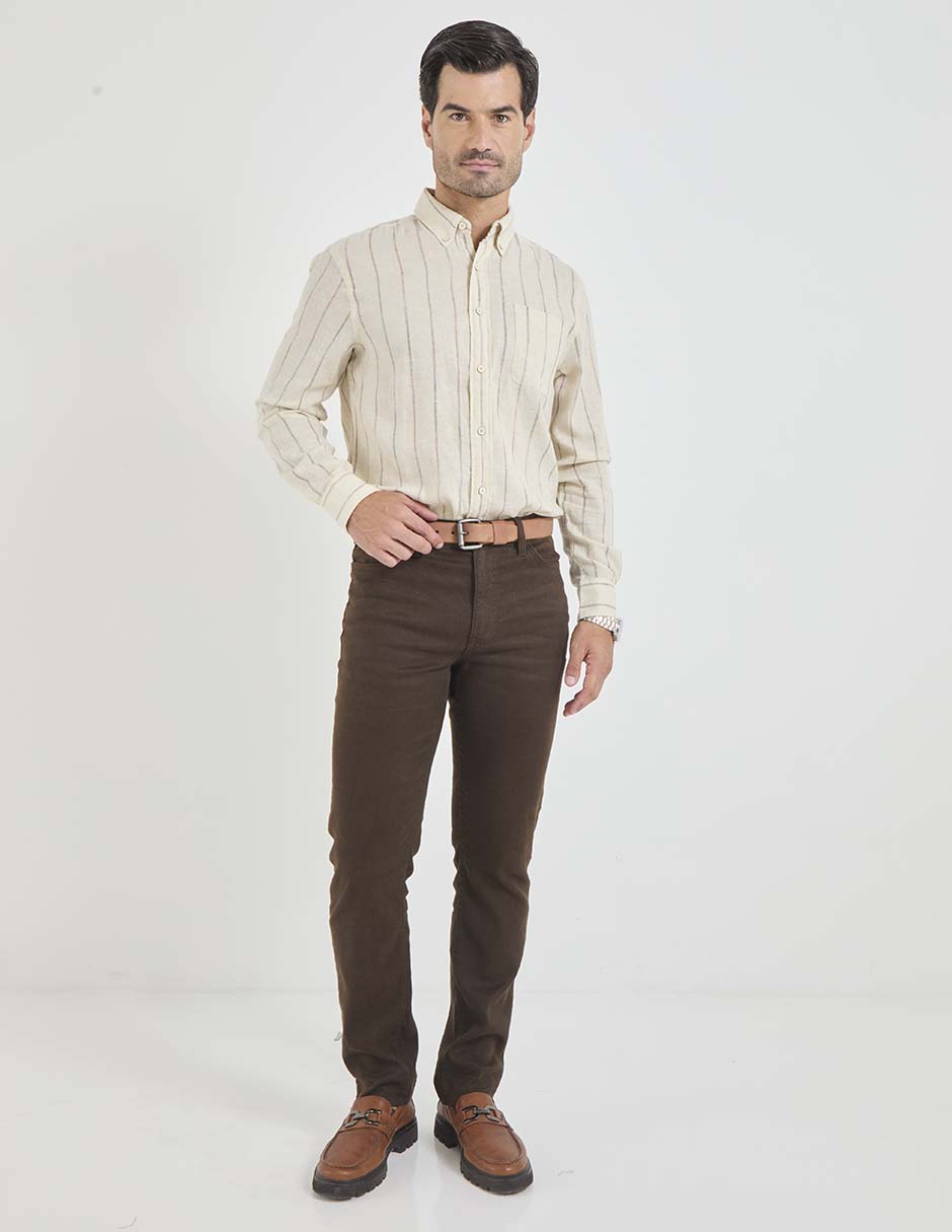 Camisa casual de algodón manga larga para hombre 3