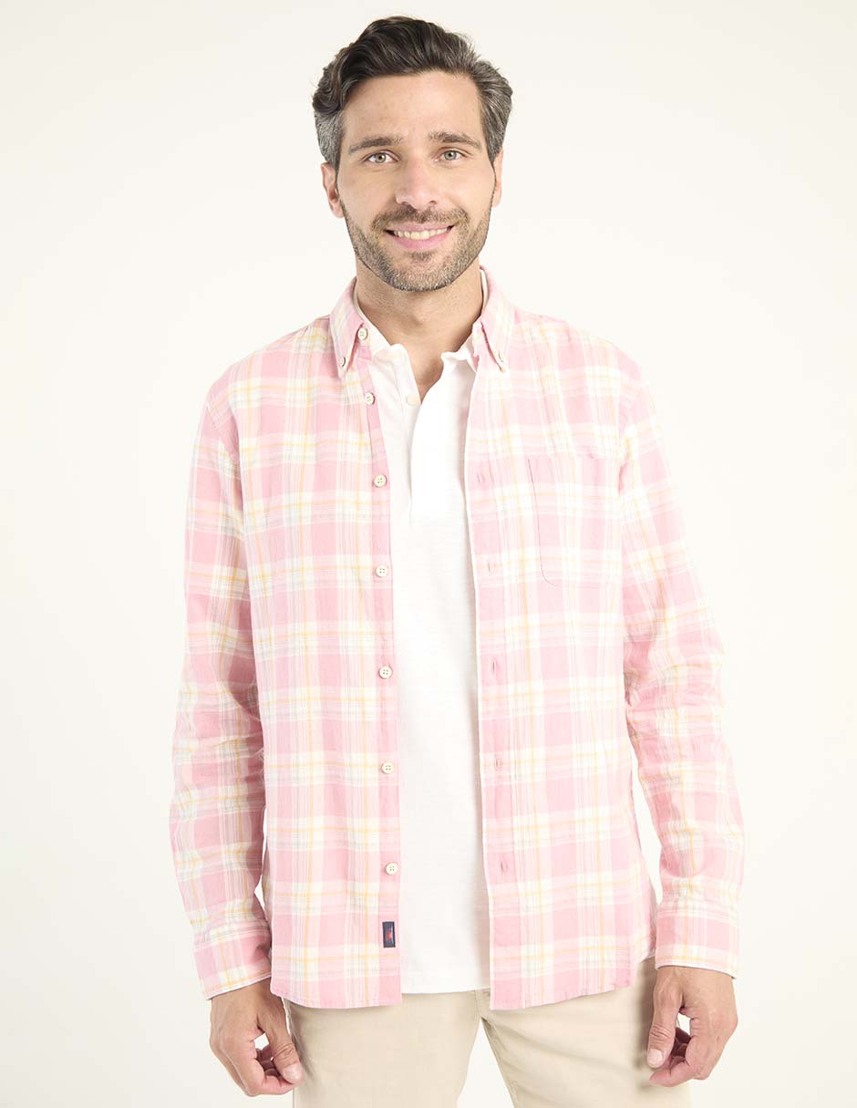 Camisa casual de algodón manga larga para hombre Camisa casual de algodón manga larga para hombre