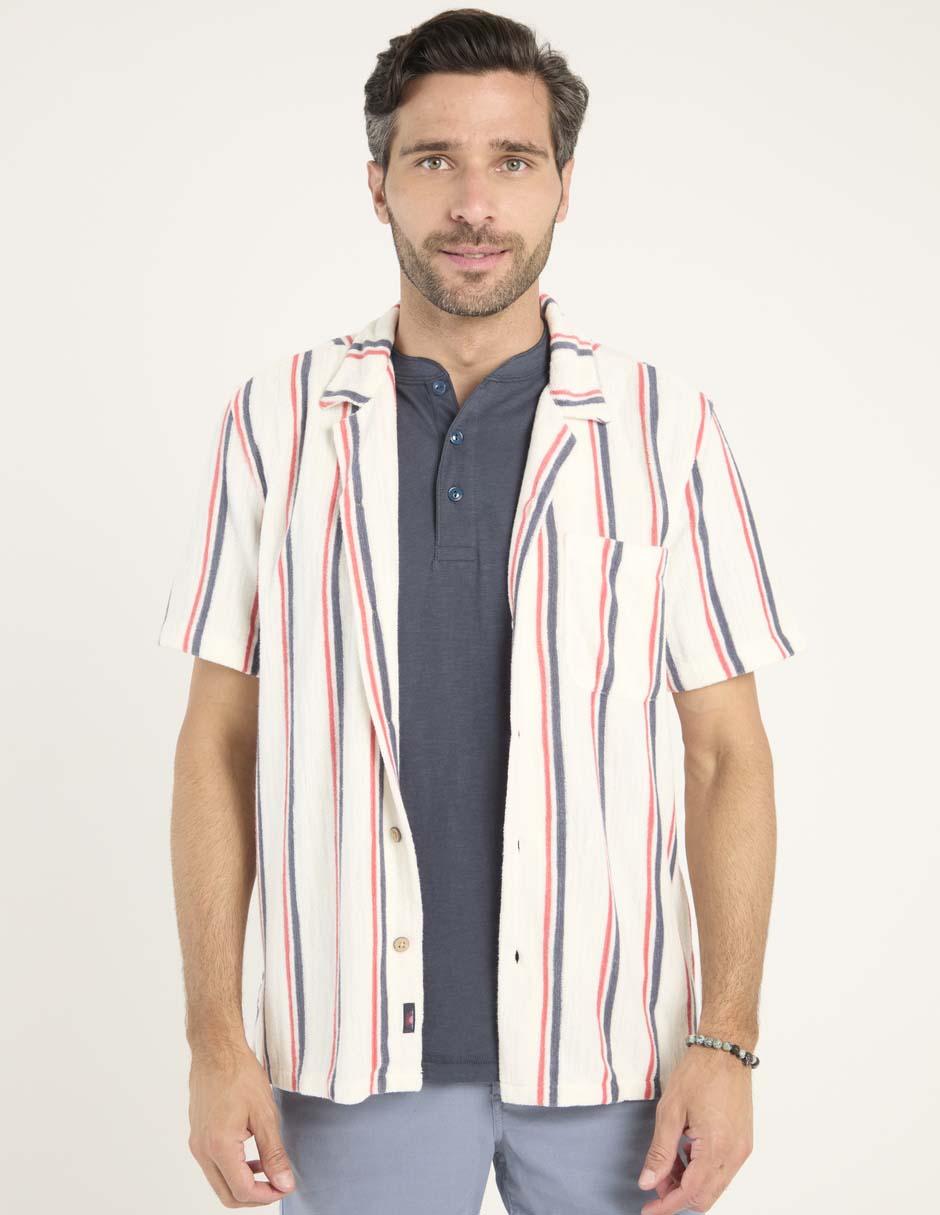 Sobrecamisa casual de algodón manga corta para hombre Sobrecamisa casual de algodón manga corta para hombre