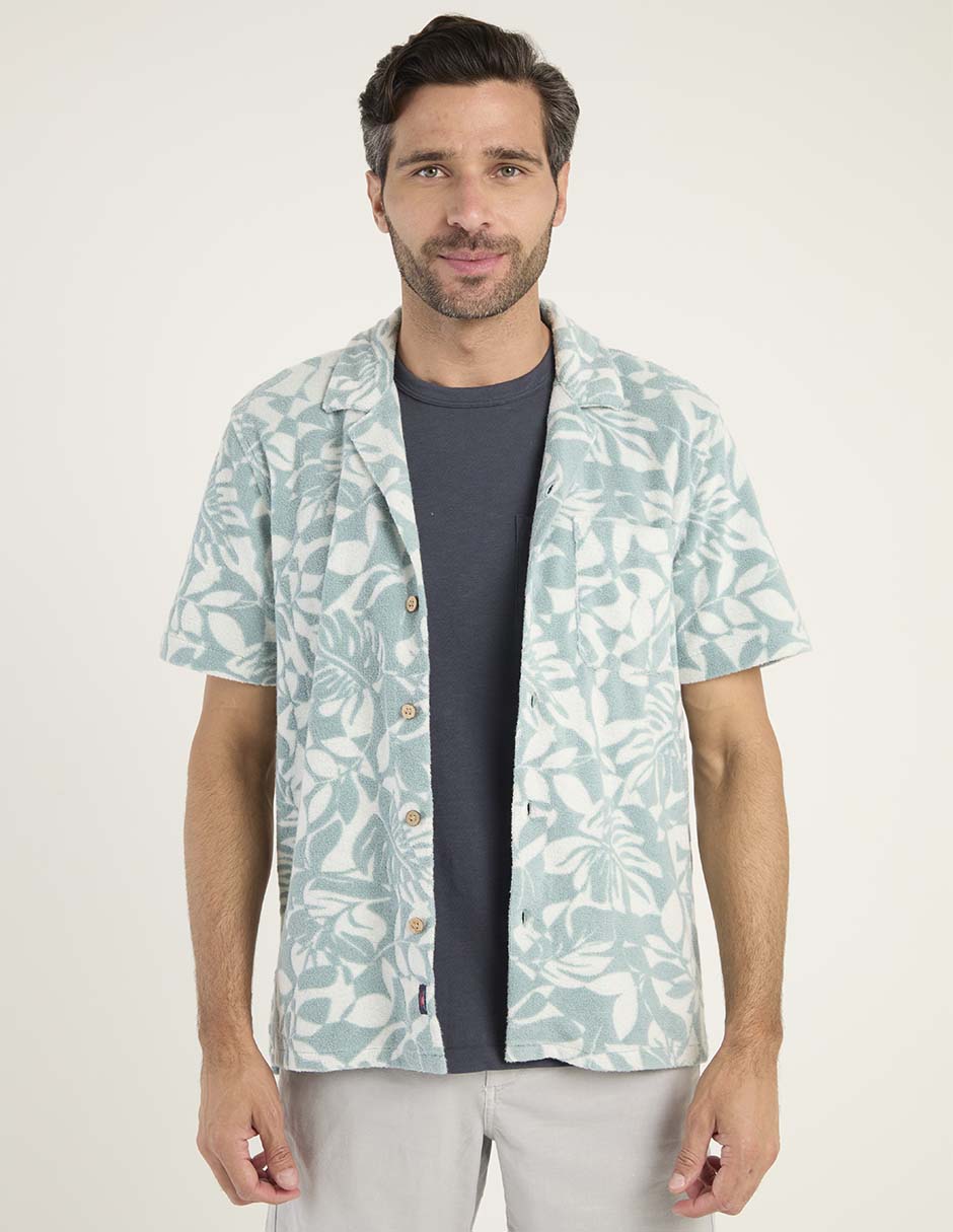Sobrecamisa casual de algodón manga corta para hombre Sobrecamisa casual de algodón manga corta para hombre