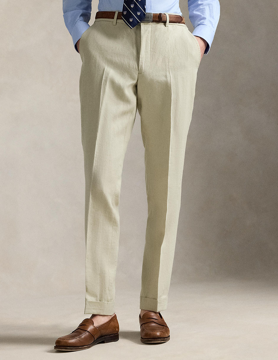 Pantalón de vestir slim de algodón para hombre