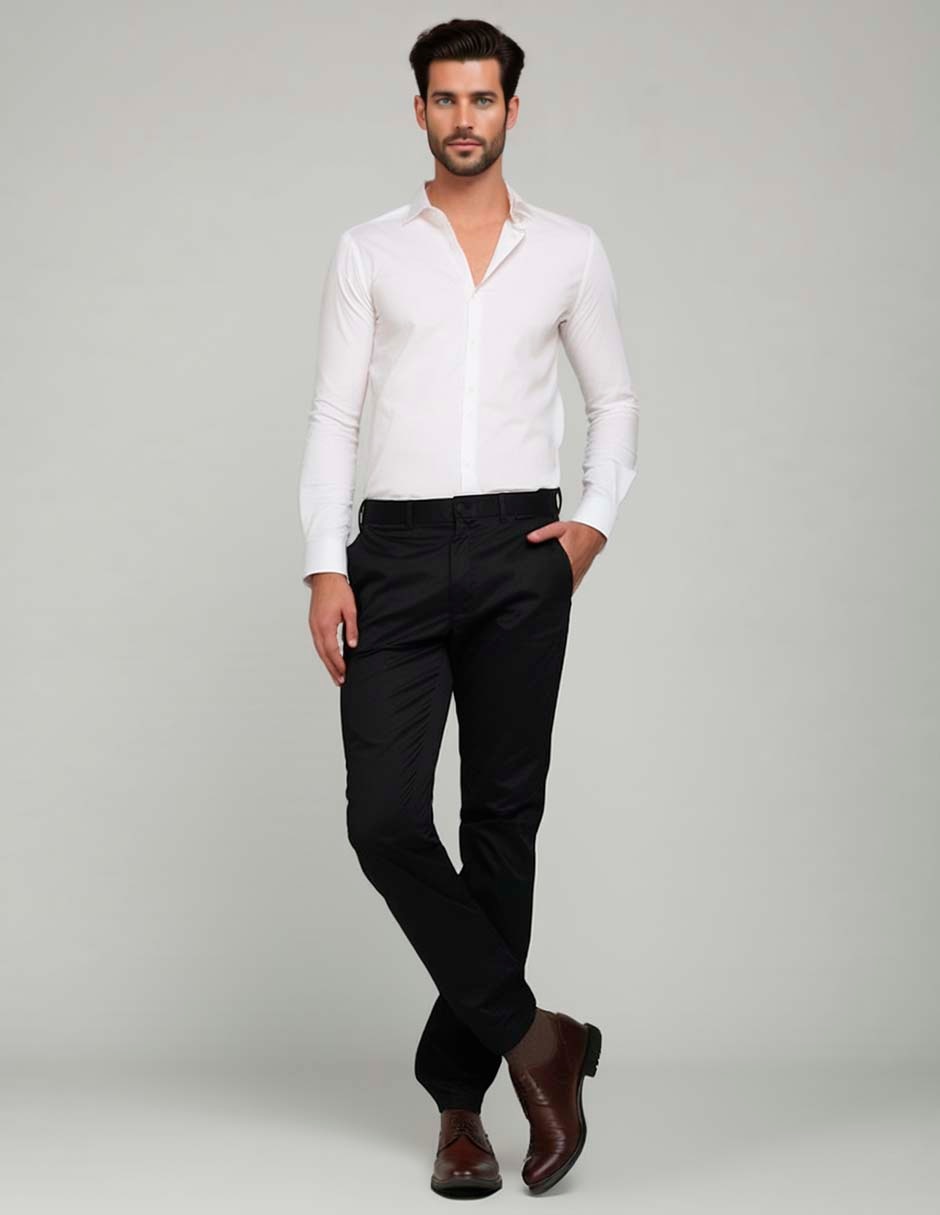 Camisa de vestir de algodón manga larga para hombre 4