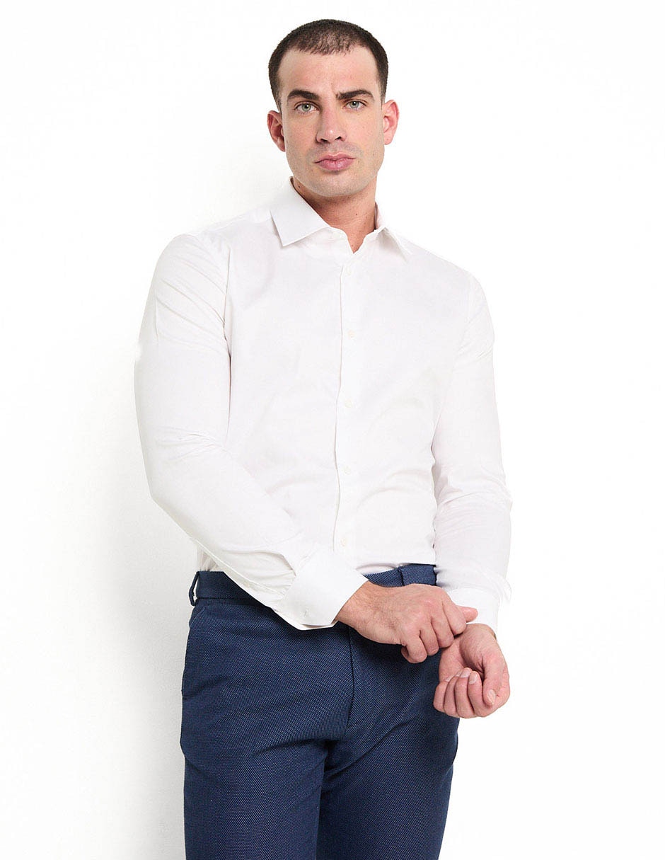 Camisa formal de algodón manga larga para hombre Camisa formal de algodón manga larga para hombre