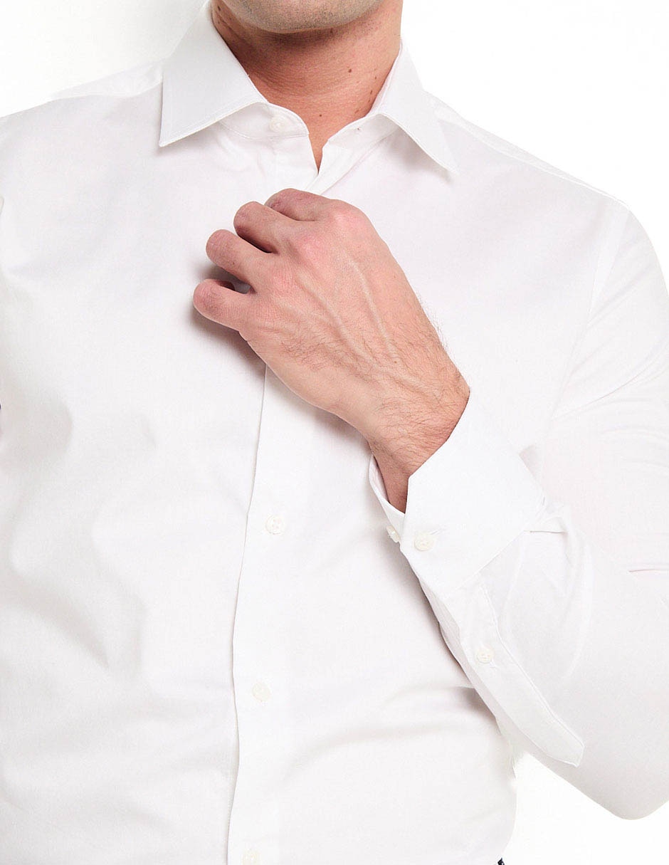 Camisa formal de algodón manga larga para hombre 4