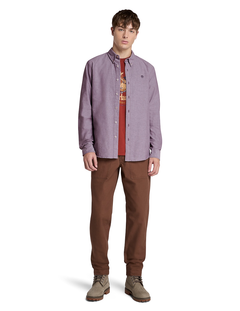 Camisa casual de algodón manga larga para hombre 3