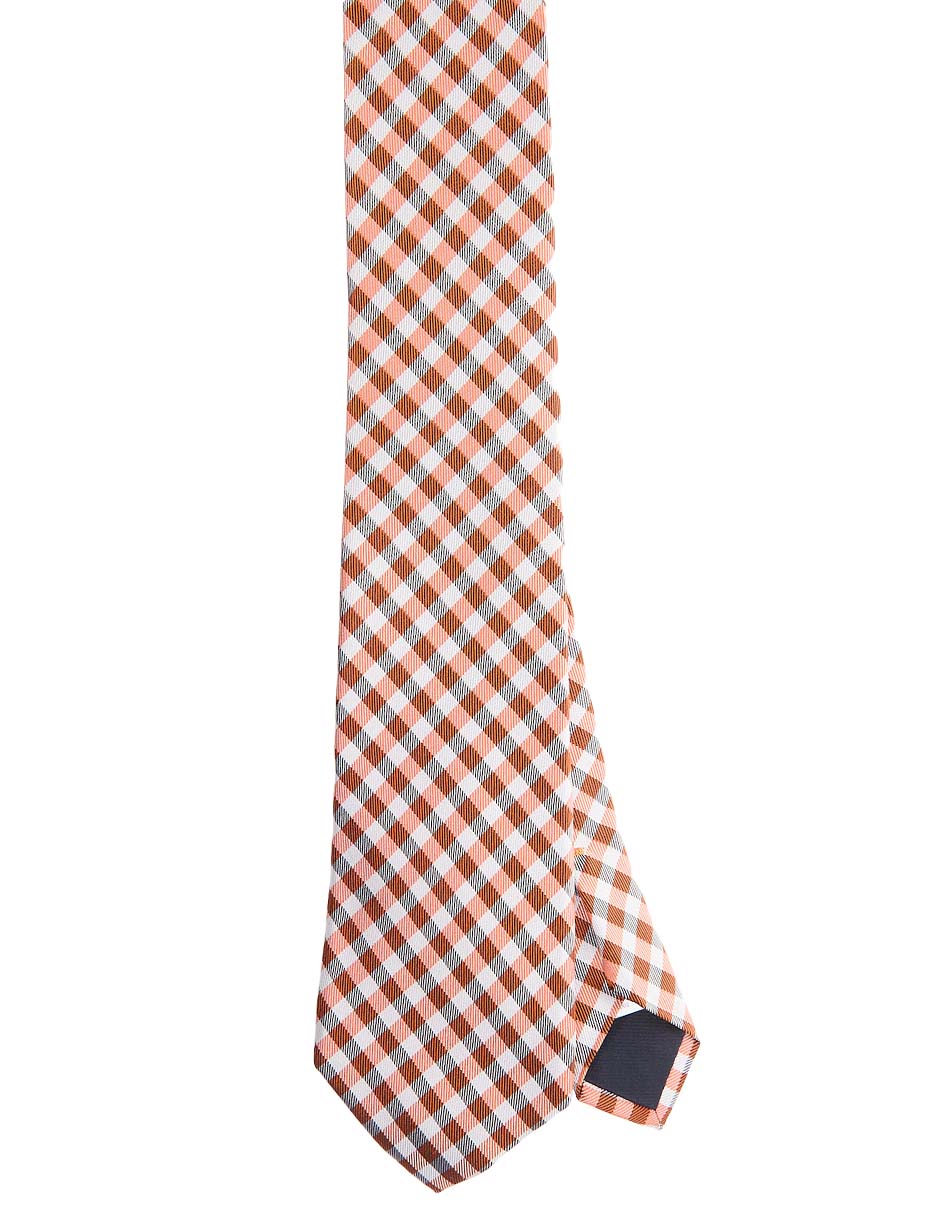 Corbata regular de seda estampado a cuadros para hombre