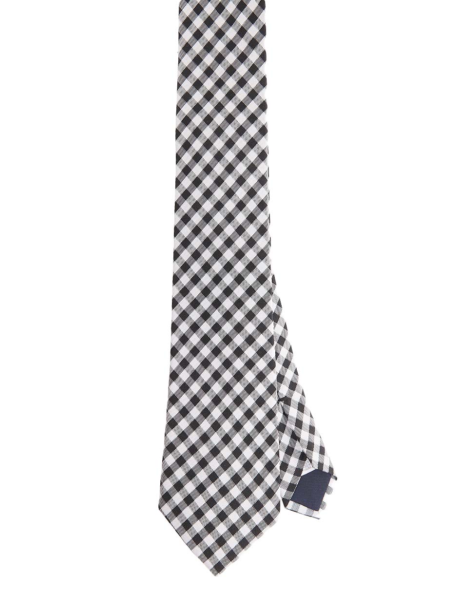 Corbata regular de seda estampado a cuadros para hombre