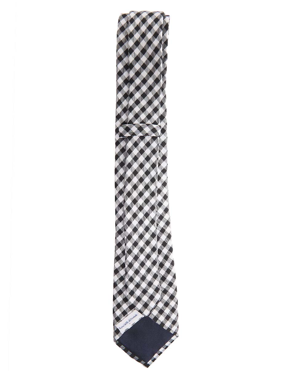 Corbata regular de seda estampado a cuadros para hombre 2