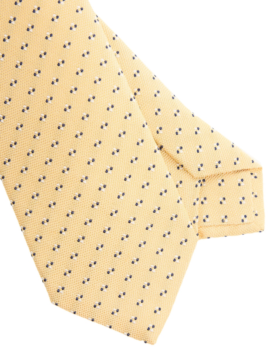 Corbata regular de seda estampado microprint para hombre 3