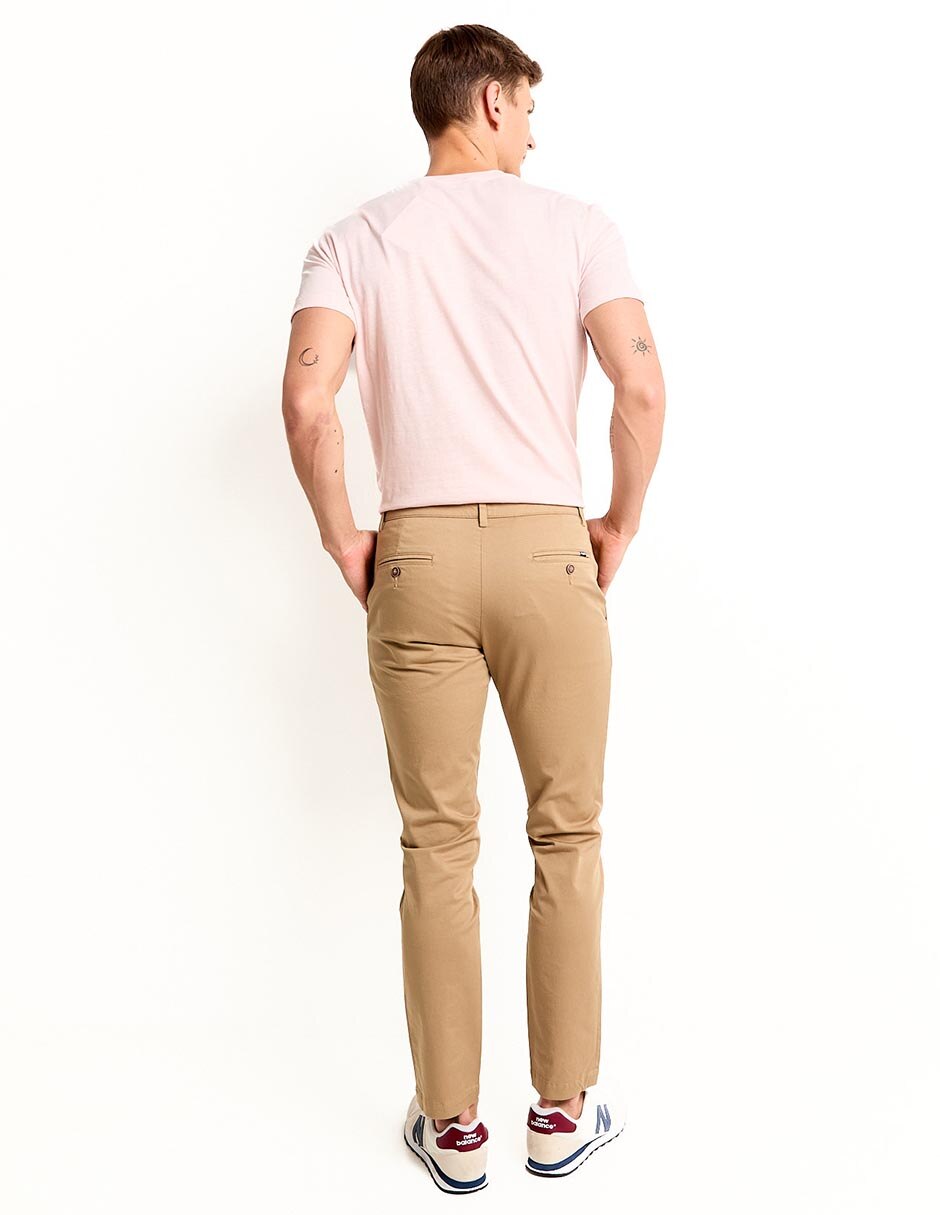 Pantalón chino slim de algodón para hombre
