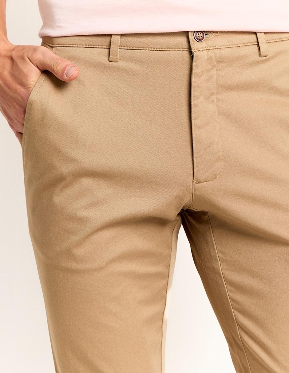 Pantalón chino slim de algodón para hombre