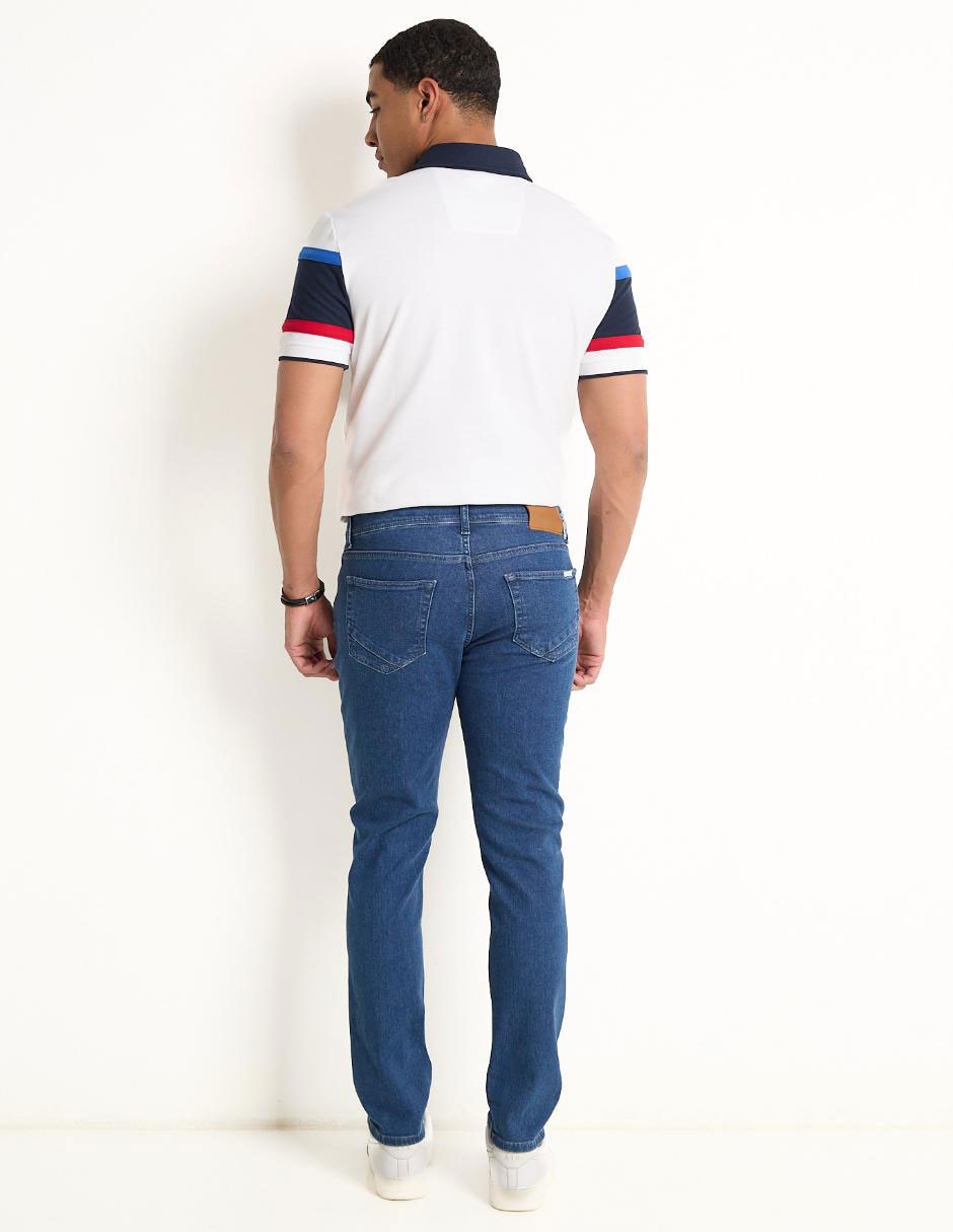 Jeans straight lavado obscuro para hombre 2