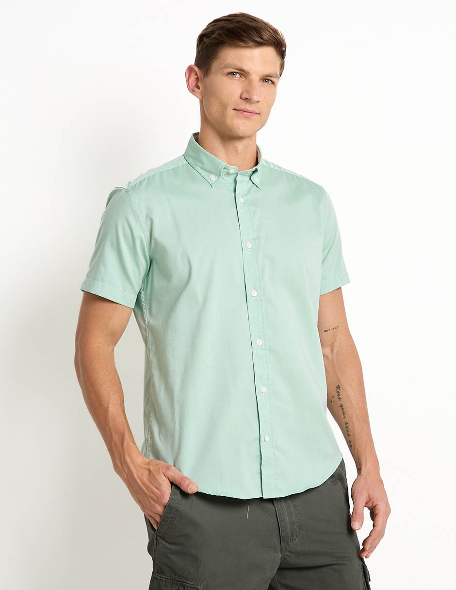 Camisa casual de algodón manga corta para hombre 1
