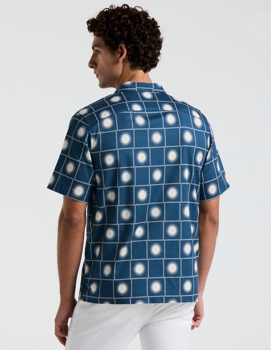 Camisa casual de algodón manga corta para hombre