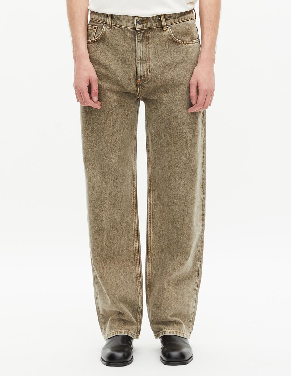Jeans straight lavado claro para hombre