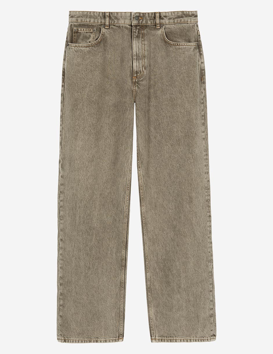 Jeans straight lavado claro para hombre 3