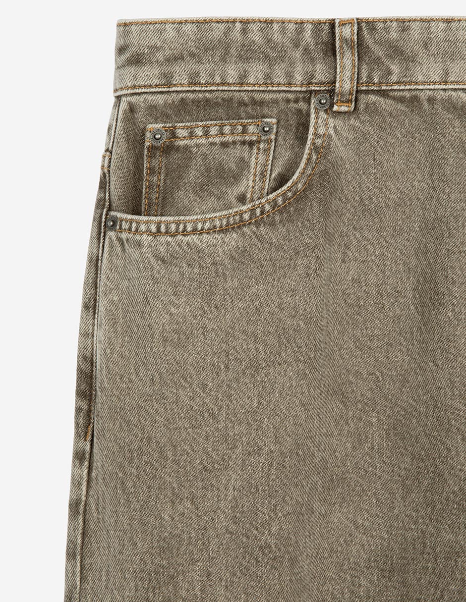 Jeans straight lavado claro para hombre 4