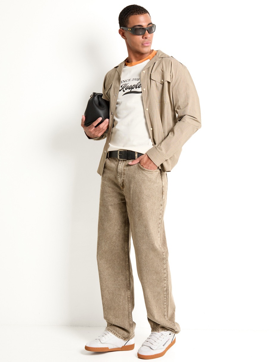 Sobrecamisa casual de algodón manga larga para hombre 3