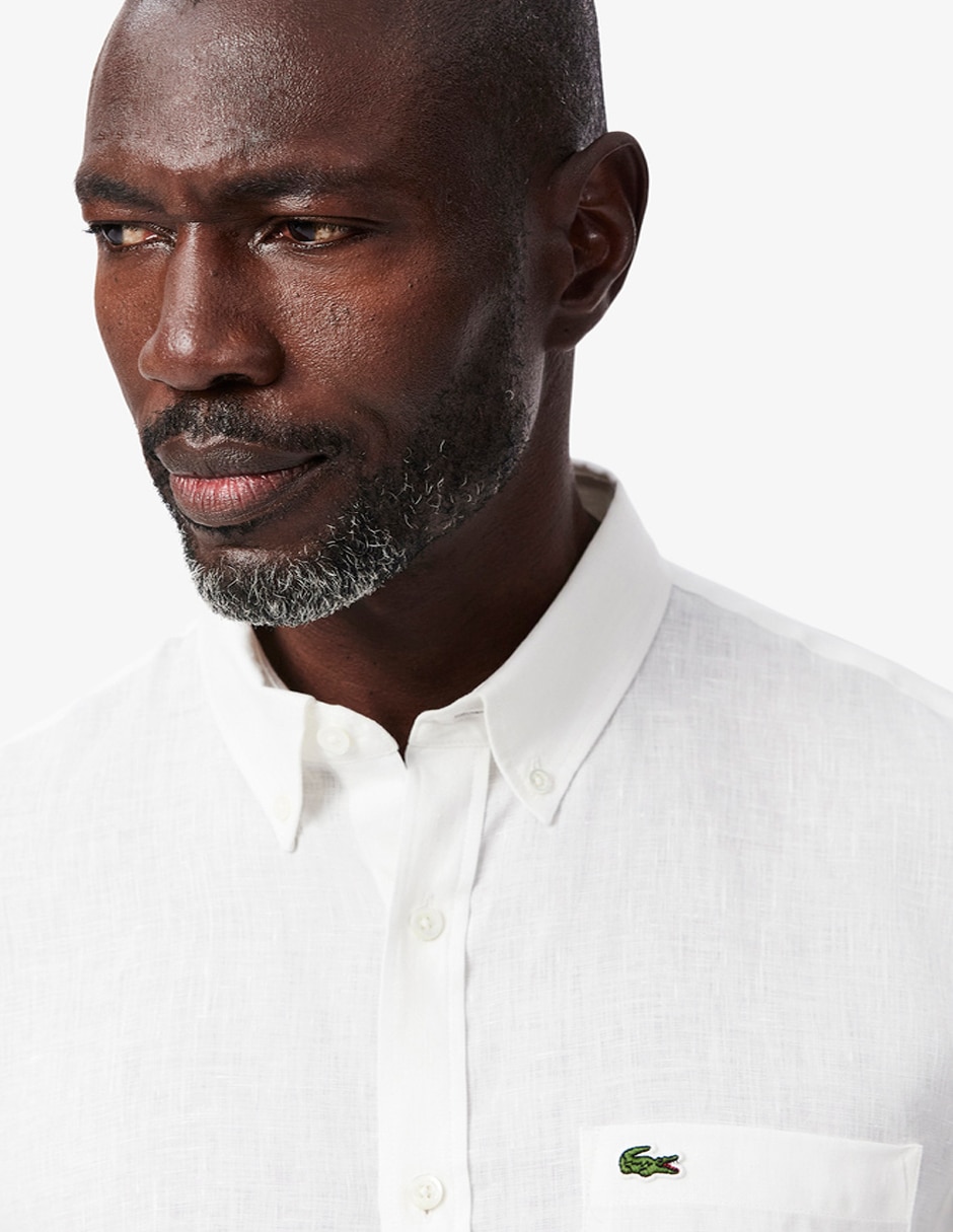 Camisa casual de lino manga larga para hombre 2