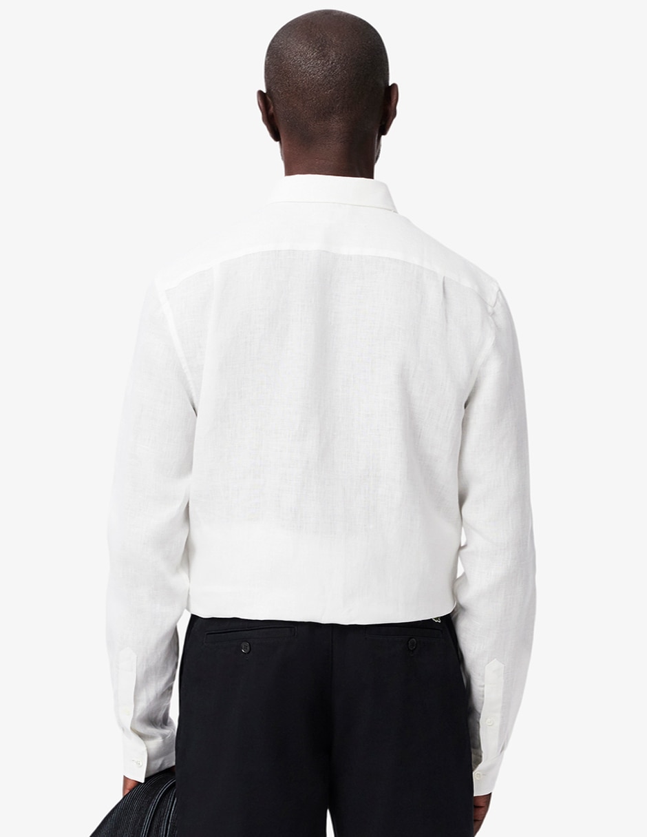 Camisa casual de lino manga larga para hombre 3