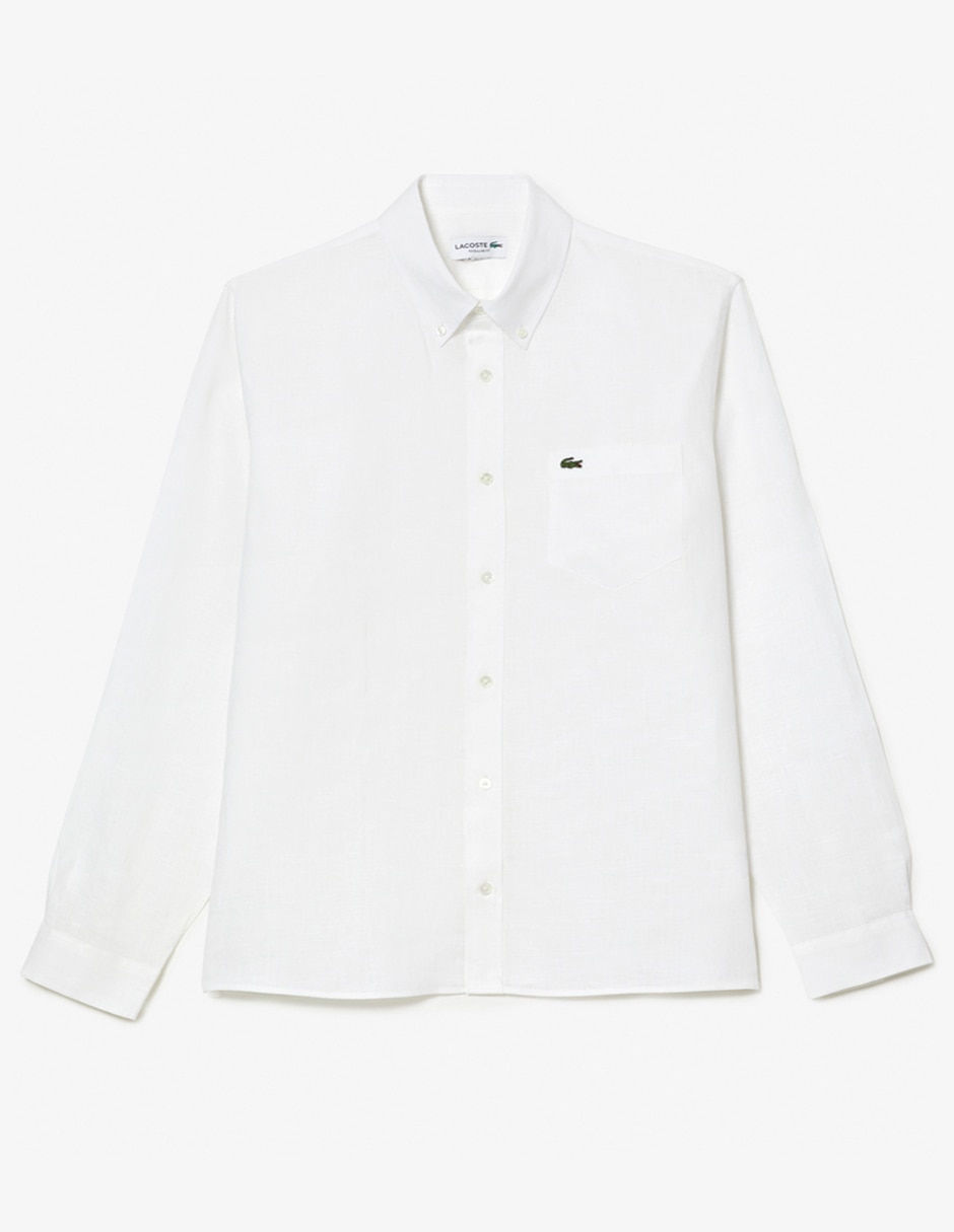 Camisa casual de lino manga larga para hombre 4