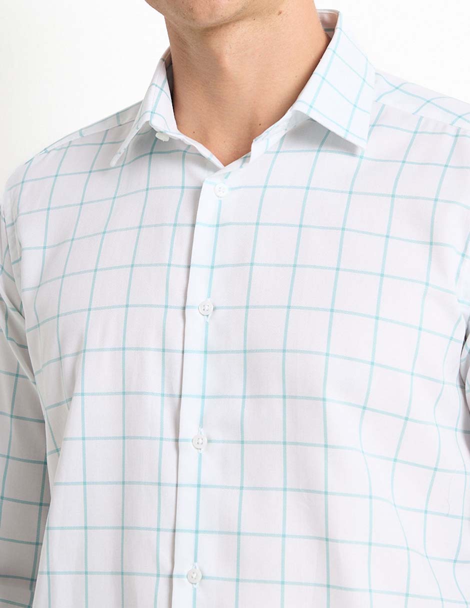 Camisa de vestir de algodón manga larga para hombre 4