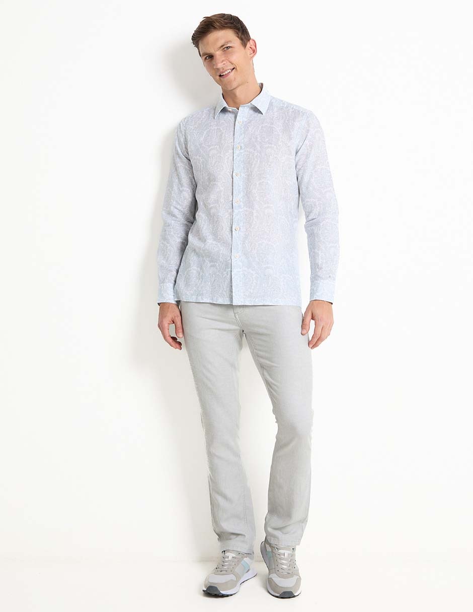 Camisa casual de algodón manga larga para hombre 3