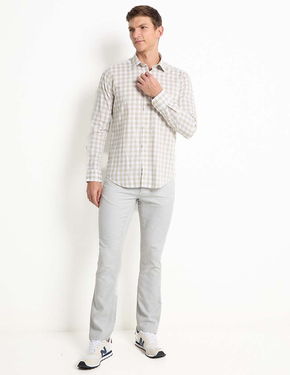 Camisa casual de algodón manga larga para hombre 3