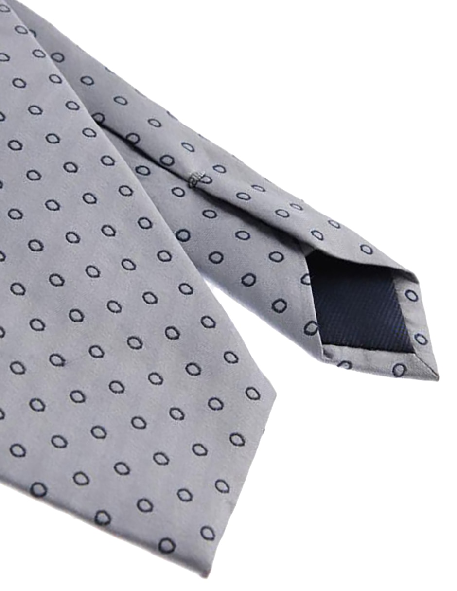 Corbata regular de seda estampado lunares para hombre 3