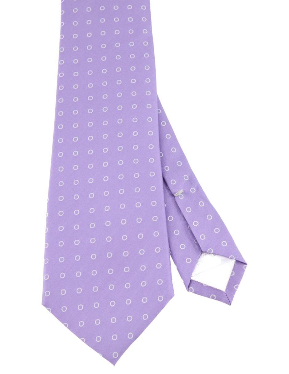 Corbata regular de seda estampado lunares para hombre
