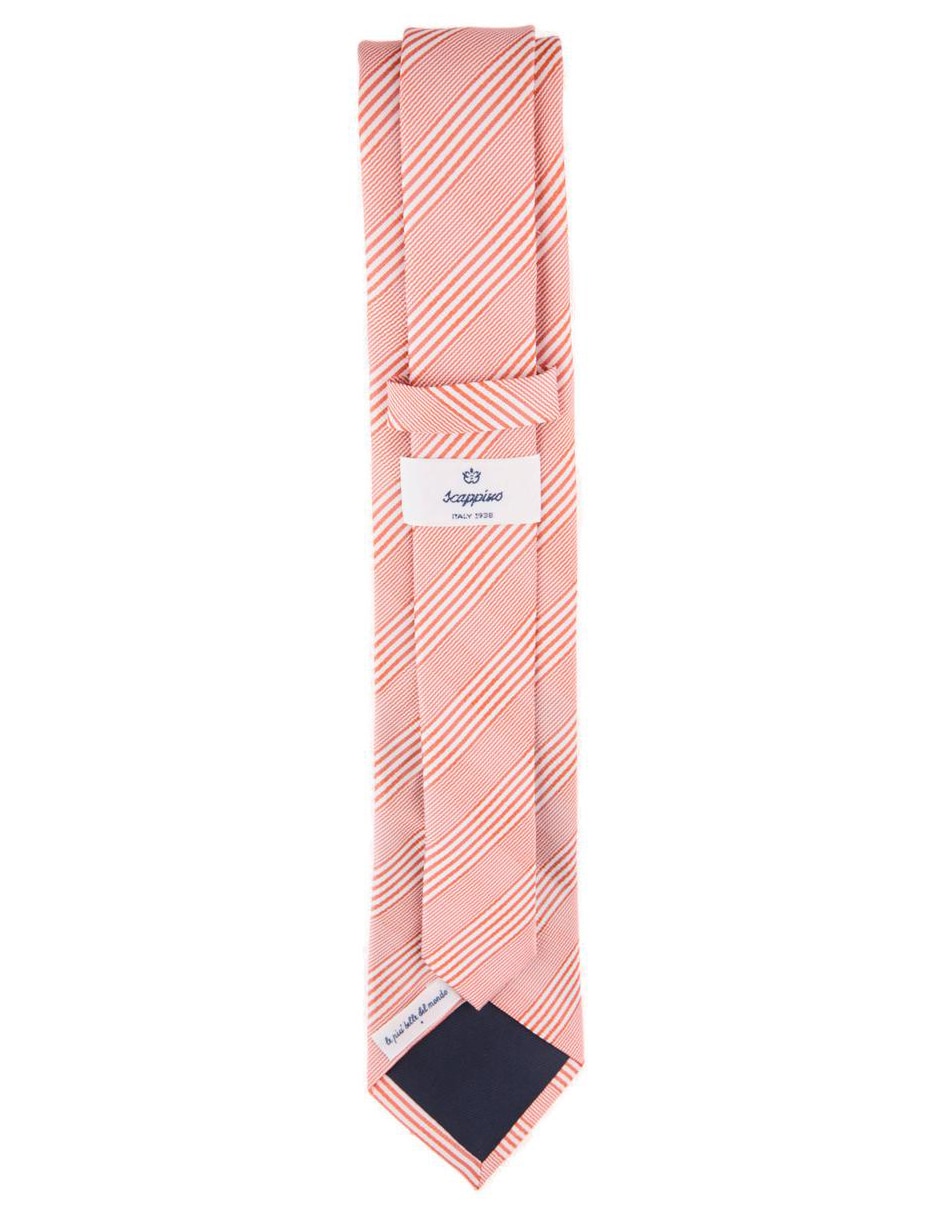 Corbata regular de seda estampado a rayas para hombre 2