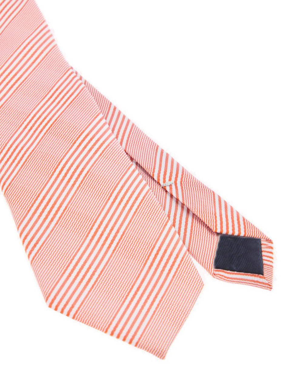 Corbata regular de seda estampado a rayas para hombre 3